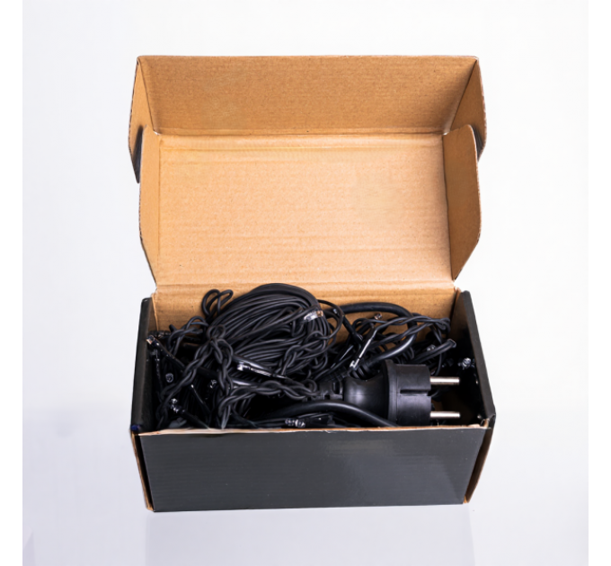 Гірлянда Бахрома вулична 105 LED 6 м від мережі чорна нитка, синій