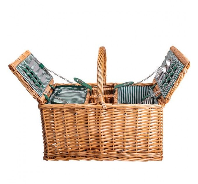 Корзина для пикника на 3 отделения с термосумкой 48*33*43 см