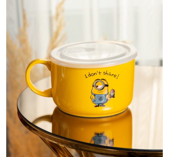 Миска для локшини порцелянова 900 мл You be good з герметичною кришкою