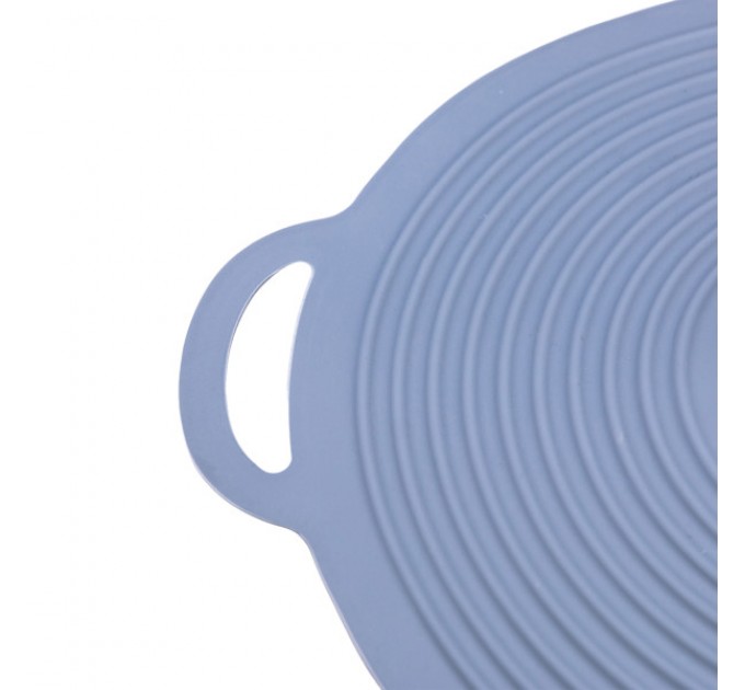 Кришка для посуду силіконова універсальна діаметром 20,4 см, сірий