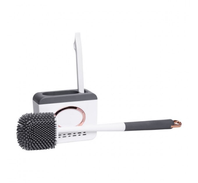 Комплект аксессуаров для туалета с подставкой, темно-серый