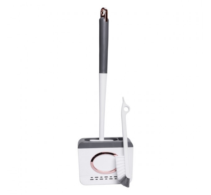 Комплект аксессуаров для туалета с подставкой, темно-серый