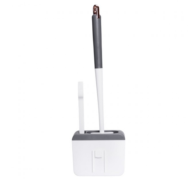 Комплект аксессуаров для туалета с подставкой, темно-серый