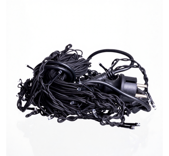 Гірлянда Бахрома вулична 105 LED 6 м від мережі чорна нитка, синій