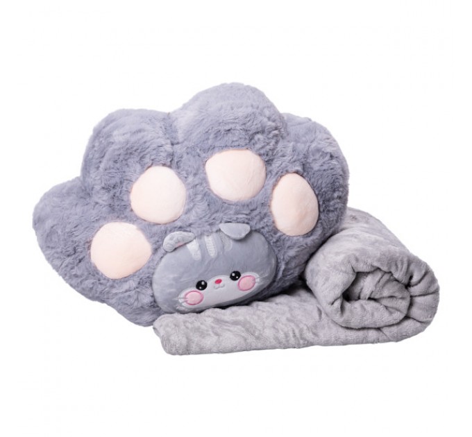Игрушка-подушка с пледом и муфтой Котик 120*160см