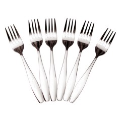 Набір десертних виделок 6 штук з нержавіючої сталі, хром