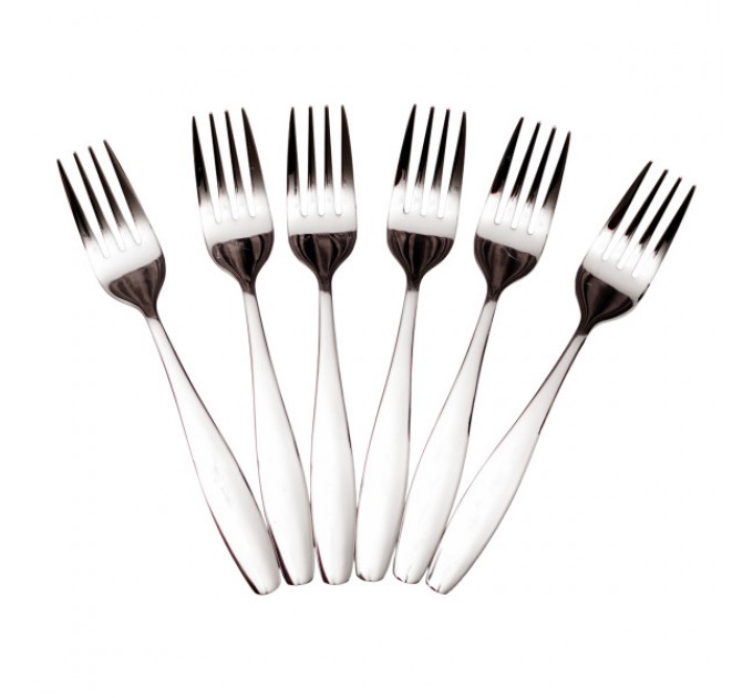 Набір десертних виделок 6 штук з нержавіючої сталі, хром