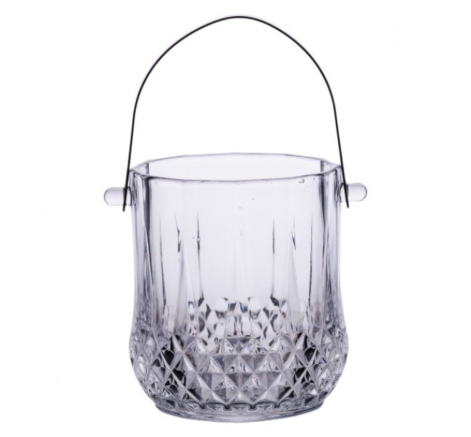 Відерце для льоду Small ice 1.1 л скляне зі щипцями