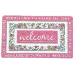 Килимок придверний Welcome прямокутний 60*40 см, рожевий