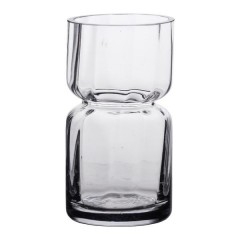 Ваза для квітів скляна у формі пісочного годинника 15 см, прозорий