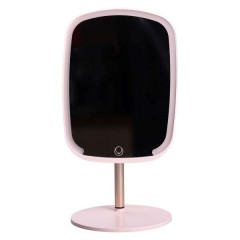 Косметичне дзеркало з LED-підсвіткою та сенсорним керуванням, рожевий