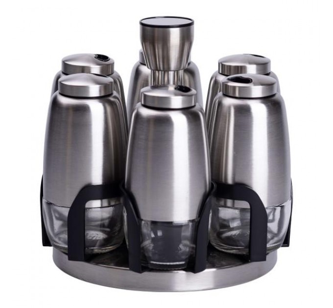 Набор для специй на поворотной подставке 6 штук по 120 мл.