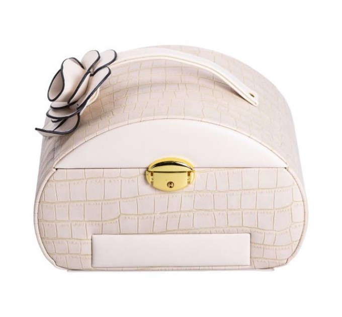 Кейс-органайзер для украшений с защелкой 24х17х18 см, бежевый