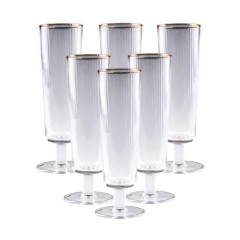 Набір келихів для шампанського фігурних ребристих 6 штук по 300 мл Набір келихів для шампанського фігурних ребристих 6 штук по 300 мл