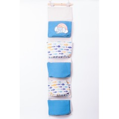 Органайзер панно підвісний на 5 секцій 95*10 см, блакитний