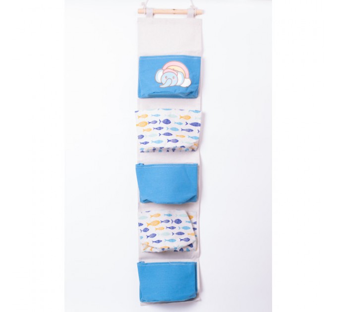 Органайзер панно підвісний на 5 секцій 95*10 см, блакитний