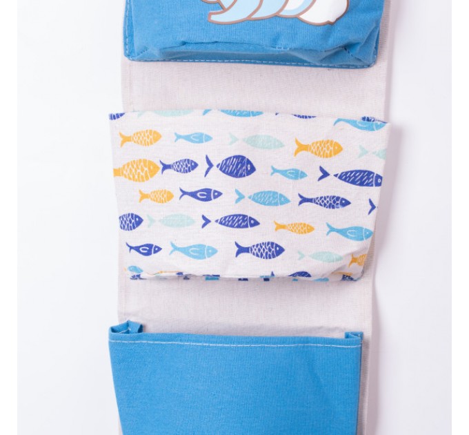 Органайзер панно підвісний на 5 секцій 95*10 см, блакитний