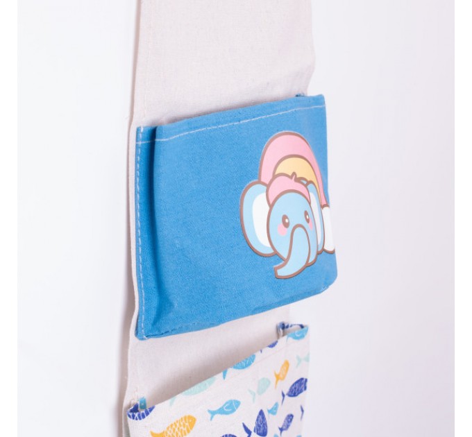 Органайзер панно підвісний на 5 секцій 95*10 см, блакитний