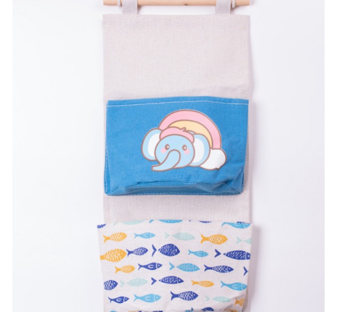 Органайзер панно підвісний на 5 секцій 95*10 см, блакитний