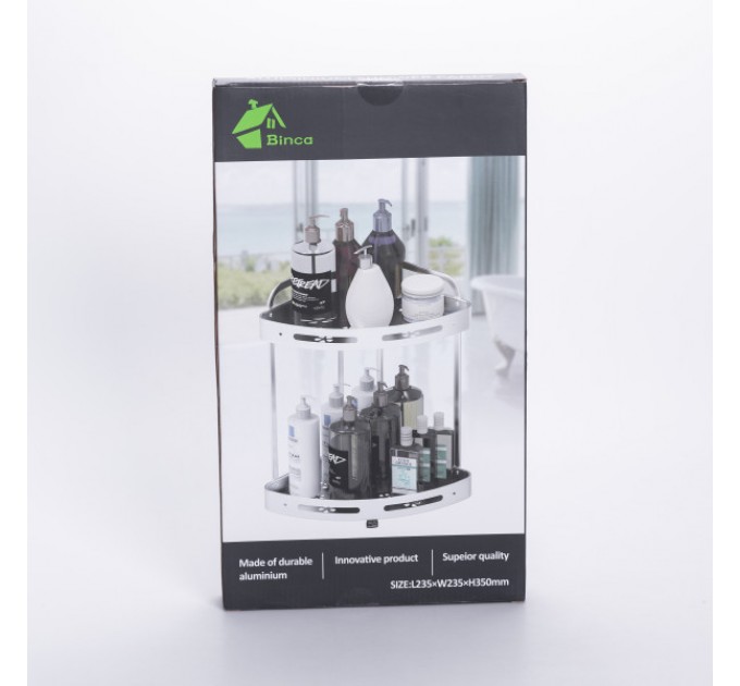 Полка для ванной комнаты угловая двухъярусная