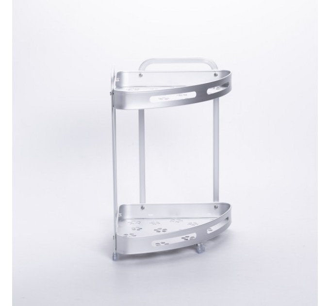 Полка для ванной комнаты угловая двухъярусная