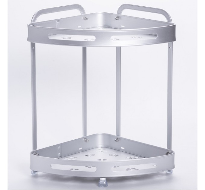 Полка для ванной комнаты угловая двухъярусная