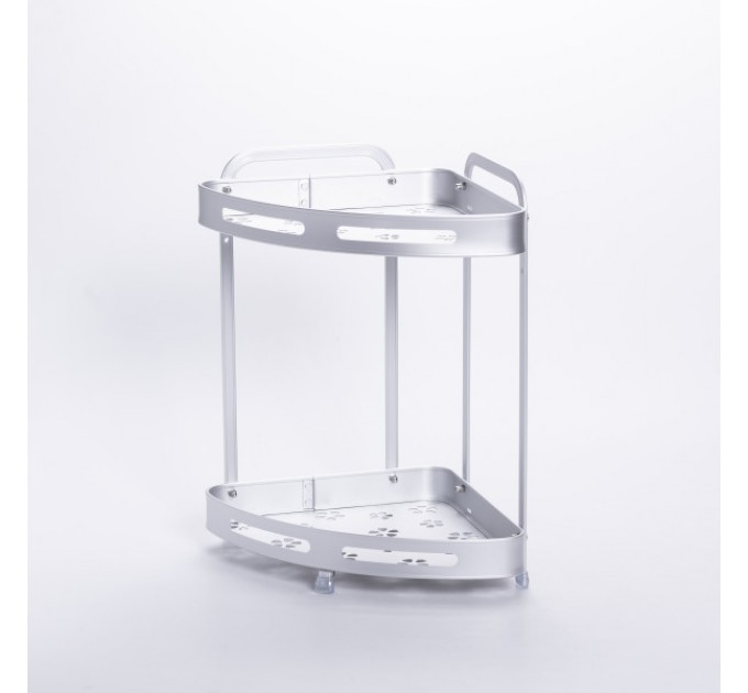 Полка для ванной комнаты угловая двухъярусная