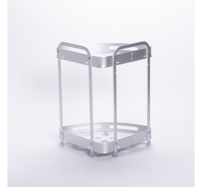 Полка для ванной комнаты угловая двухъярусная