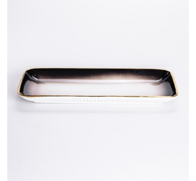 Сервиз фарфоровый столовый 32 предмета на 6 персон, коричневый