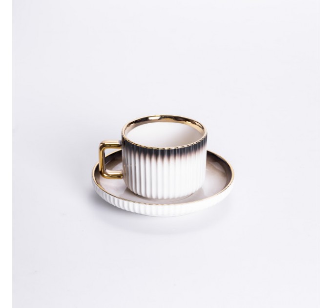 Сервиз фарфоровый столовый 32 предмета на 6 персон, коричневый