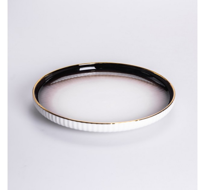 Сервиз фарфоровый столовый 32 предмета на 6 персон, коричневый