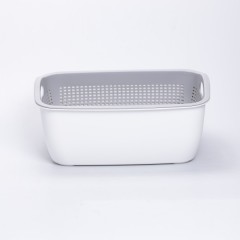 Кошик для миття овочів та фруктів пластиковий 32*23*13 см, білий