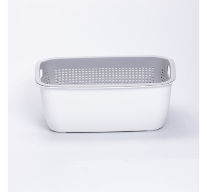 Кошик для миття овочів та фруктів пластиковий 32*23*13 см, білий Кошик для миття овочів та фруктів пластиковий 32*23*13 см, білий
