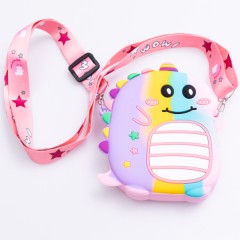 Сумочка-гаманець Динозавр силіконова на блискавці 12*11*3 см, райдужний