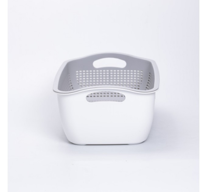 Кошик для миття овочів та фруктів пластиковий 32*23*13 см, білий