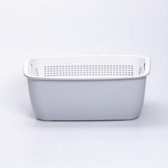 Кошик для миття овочів та фруктів пластиковий 32*23*13 см, сірий