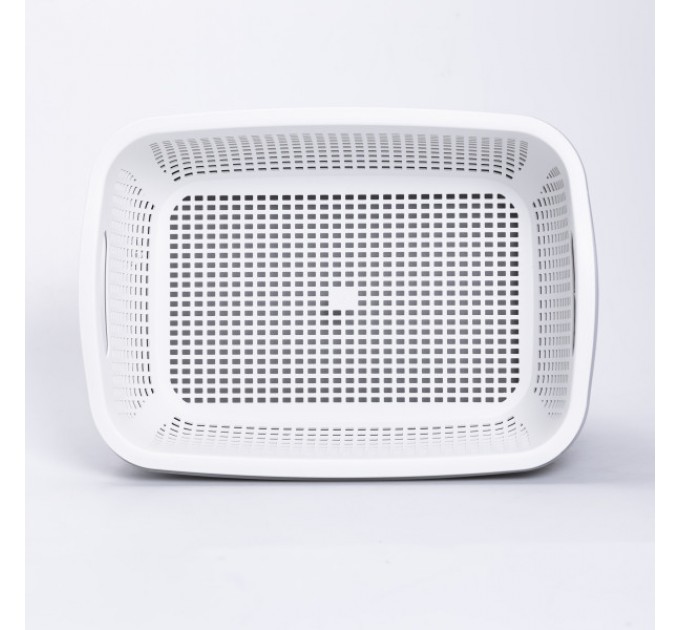 Кошик для миття овочів та фруктів пластиковий 32*23*13 см, сірий