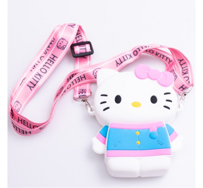Дитяча сумочка Hello Kitty силіконова на блискавці 13*10*3 см, білий