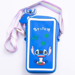 Сумочка-футляр для телефону Стіч силіконова на блискавці 17*10*3 см