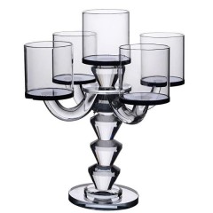 Підсвічник-канделябр скляний Parallels на 5 свічок 24 см