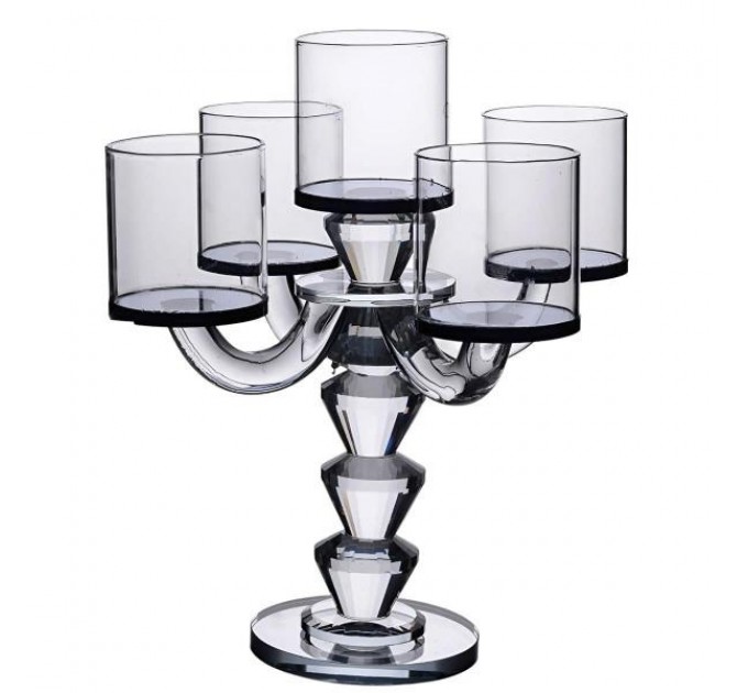 Підсвічник-канделябр скляний Parallels на 5 свічок 24 см