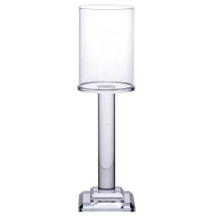 Підсвічник декоративний Cylinder скляний на квадратній основі 23 см