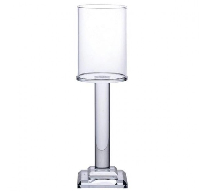 Підсвічник декоративний Cylinder скляний на квадратній основі 23 см