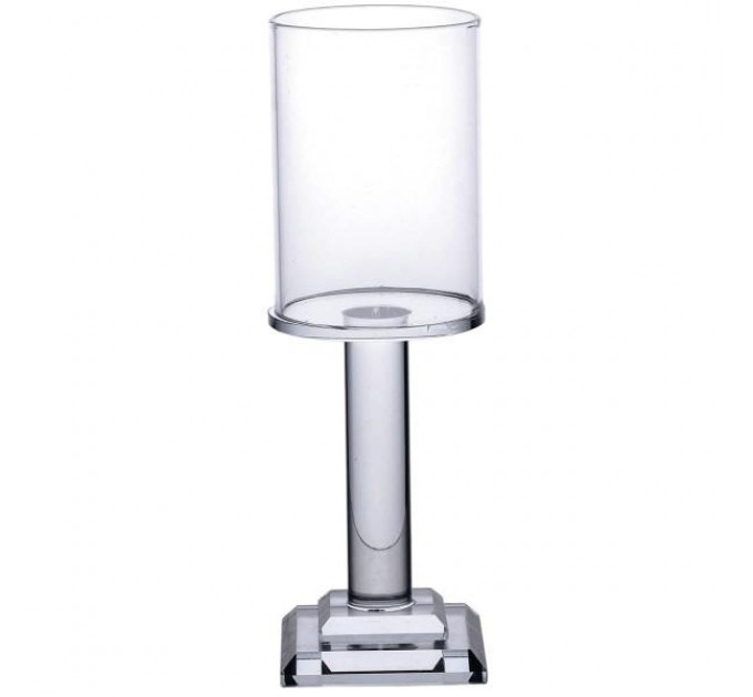 Підсвічник декоративний Cylinder скляний на квадратній основі 20 см