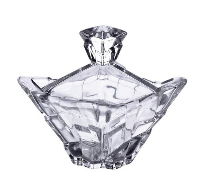 Цукорниця з кришкою Bohemiya із товстого скла 8.5 см