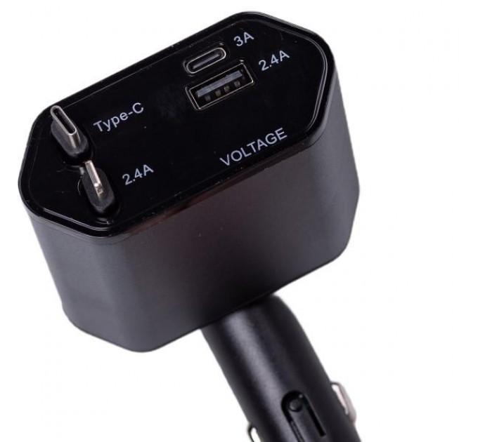 Автомобильное зарядное устройство с выдвижным кабелем