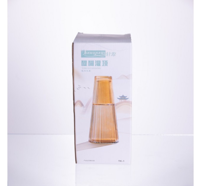 Графин зі склянкою-кришкою 800/250 мл фактурний, прозорий