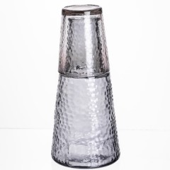 Графин зі склянкою-кришкою 800/250 мл фактурний, прозорий
