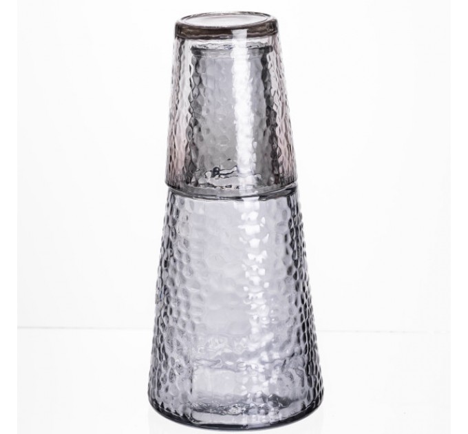 Графин зі склянкою-кришкою 800/250 мл фактурний, прозорий