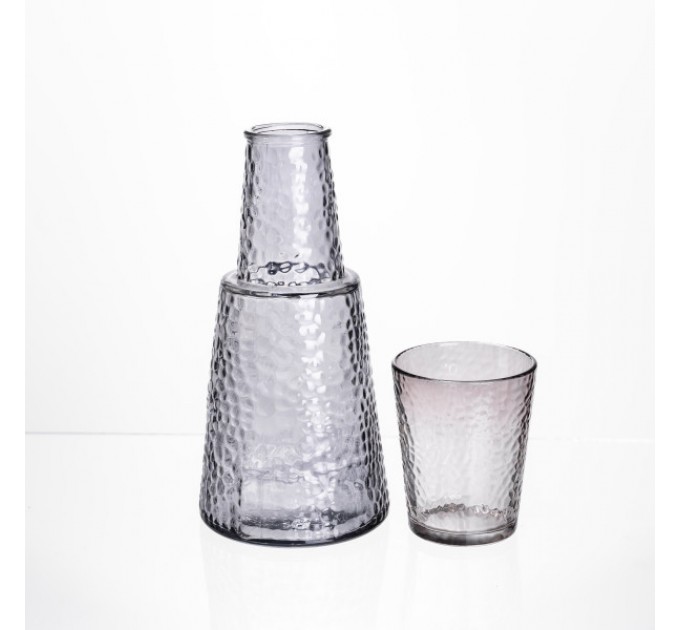 Графин зі склянкою-кришкою 800/250 мл фактурний, прозорий